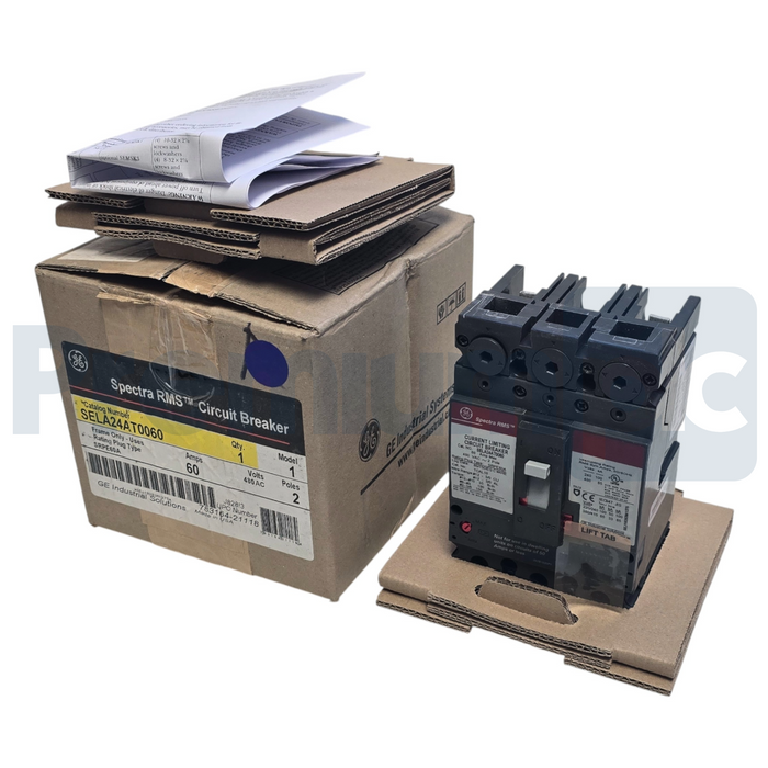 GE / ABB Spectra RMS SELA24AT0060 2-Pole 60A 480VAC Circuit Breaker Bolt-On NSMP
