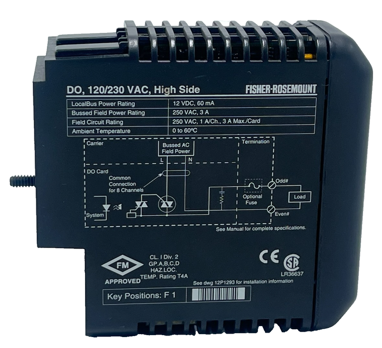 Fisher Rosemount DeltaV KJ3001X1-BK1 Output Module 12P0556X142 | 120/230VAC DO
