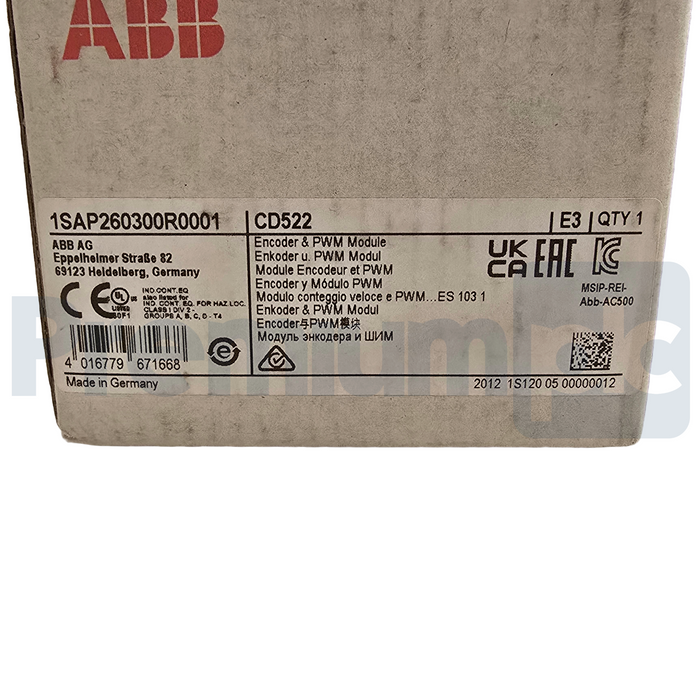 ABB 1SAP260300R0001 | CD522 AC500 S500 Encoder & PWM I/O Function Module NSMP