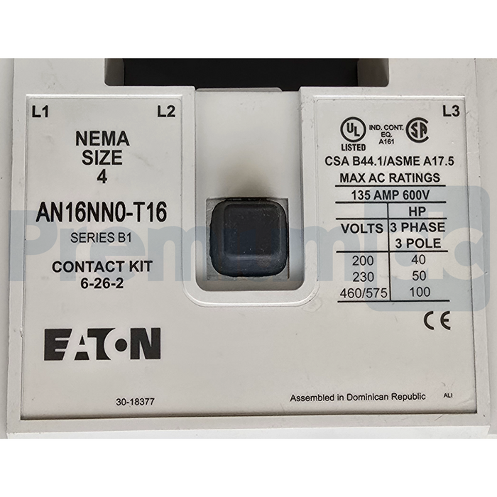 Eaton AN16NN0A-T16 Freedom NEMA Size 4 Starter 135A 120V-Coil AN16NN0-T16 NSNP