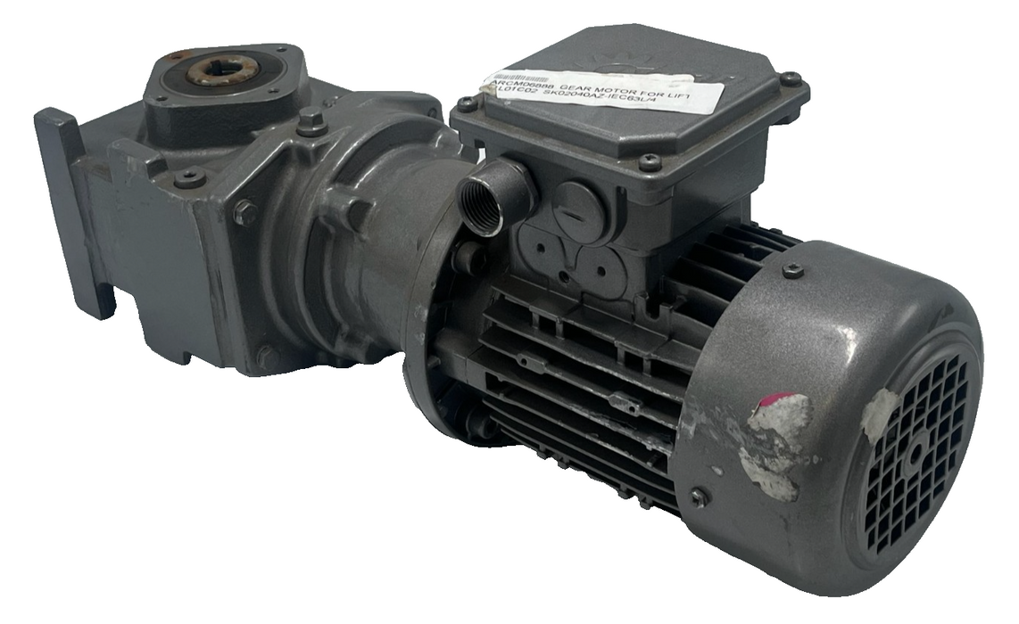 NORD SK63L/4 CUS Inverter Duty Motor w/ SK02040AZ-IEC63 Gearbox 0.25HP 3-Phase