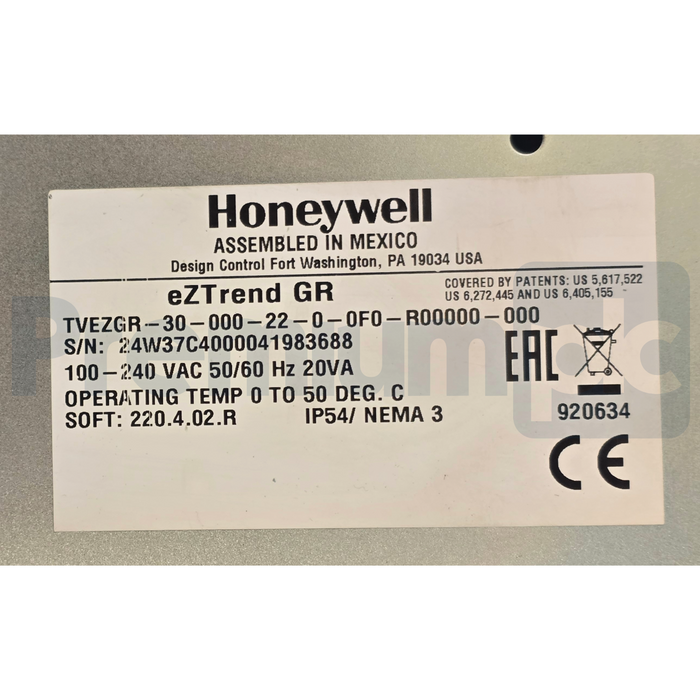 Honeywell TVEZGR-30-000-22-0-0F0-R00000-000 eZTrend GR 5.7" Paperless Recorder
