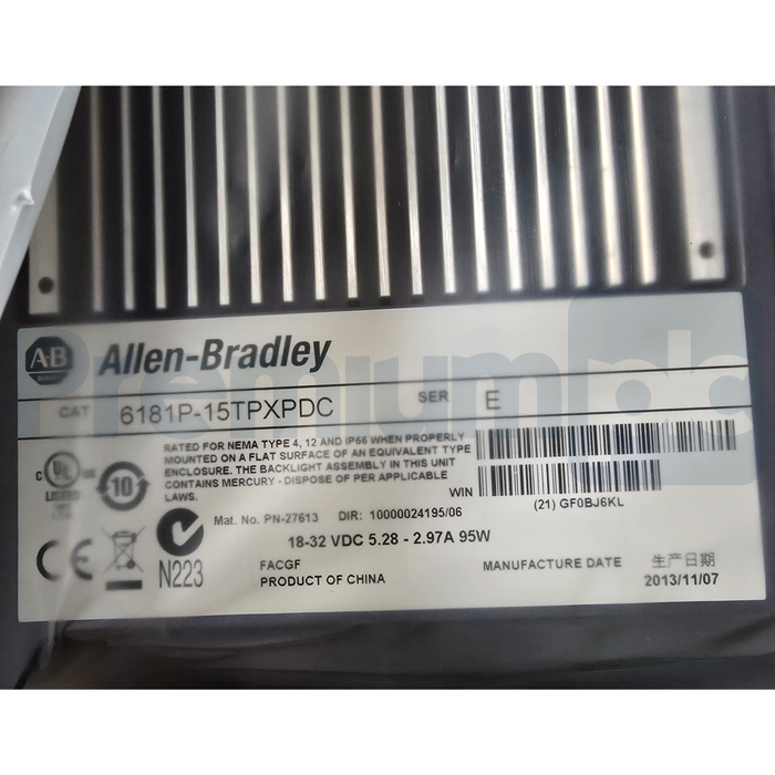 Allen-Bradley 6181P-15TPXPDC /E VersaView 1500P Industrial Computer 15" Display
