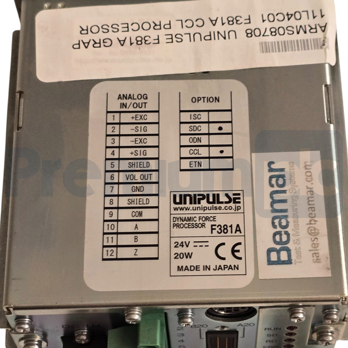 Unipulse F381A Dynamic Force Processor Digital Indicator/Display TFT 24VDC NSNP