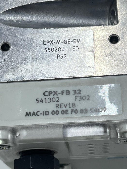 Festo CPX-FB32 Bus Node REV 18 (541302) with CPX-M-GE-EV Interlinking Block