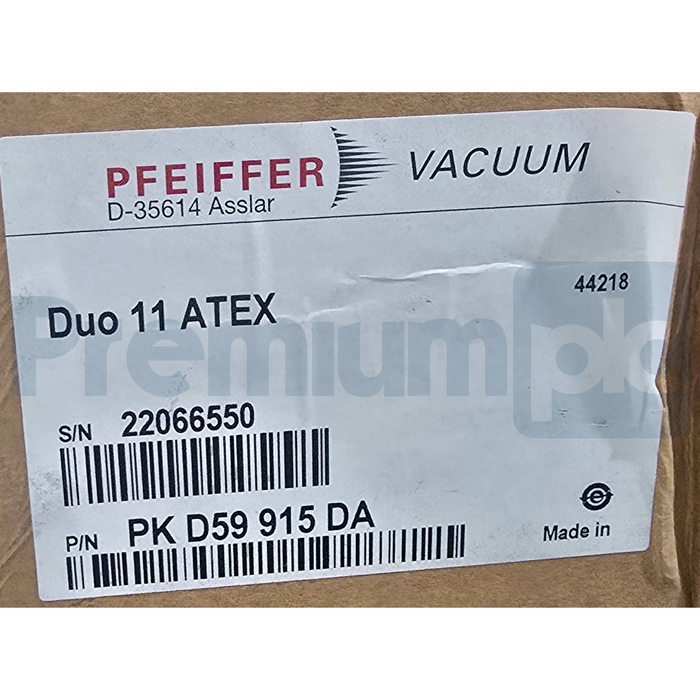 Pfeiffer Vacuum Duo 11 ATEX Vacuum Pump 230V .25kW 10.5 m3/h PK D59 915 DA NSMP