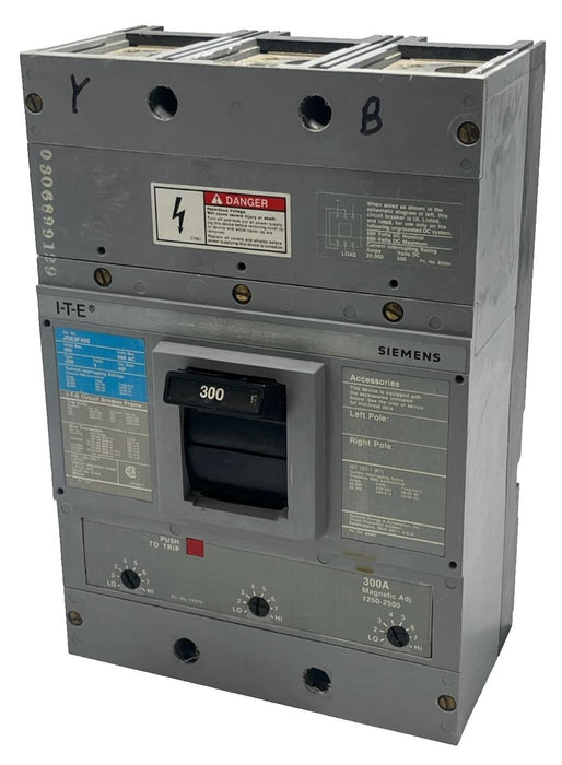 Siemens JXD63B400 Sentron Circuit Breaker 3 Pole 400 Amp 600V JXD6-A