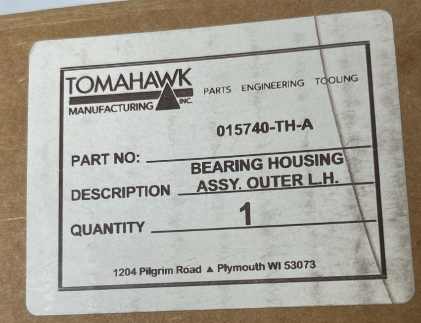 NEW Tomahawk 015740-TH-A Bearing Housing Assembly Outer L.H. | Genuine OEM Part