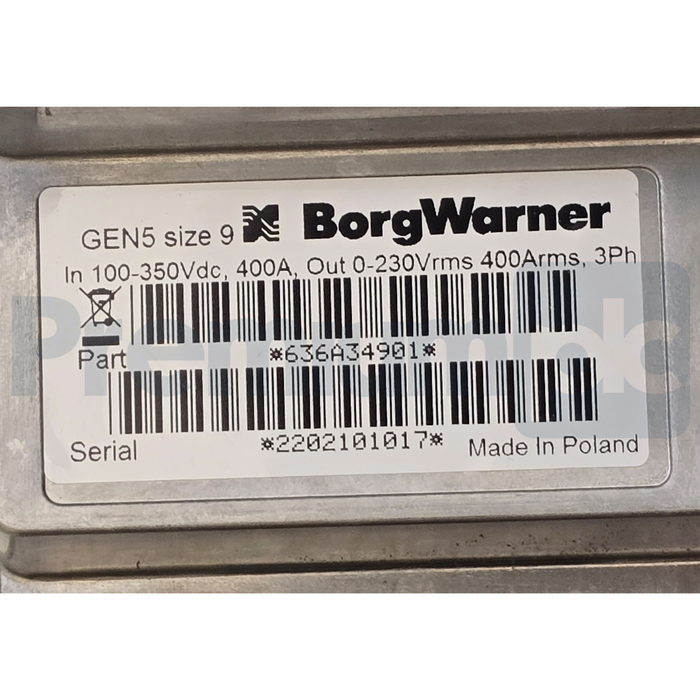 BorgWarner 636A34901 F/W V1.3 Sevcon Gen5 Size 9 Motor Controller | 350VDC 400A