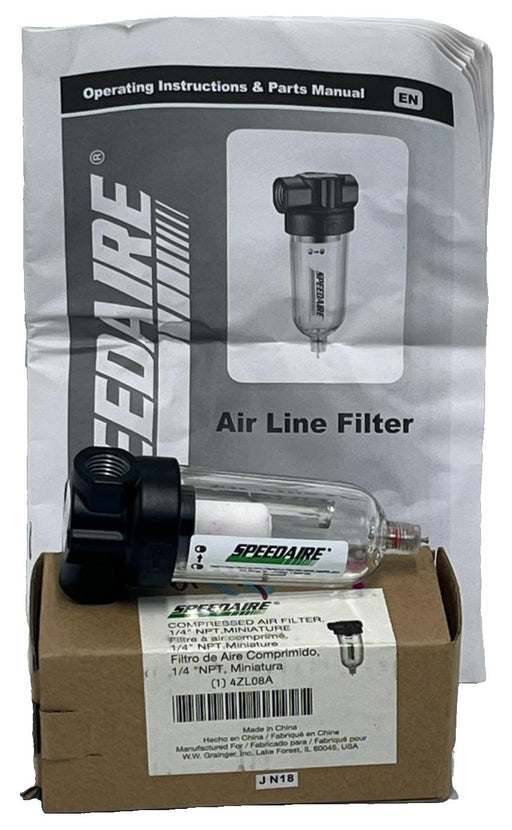 Speedaire 4ZL08A Compressed Air Filter - 1/4" NPT - 150 PSIG - Separator, NSMP