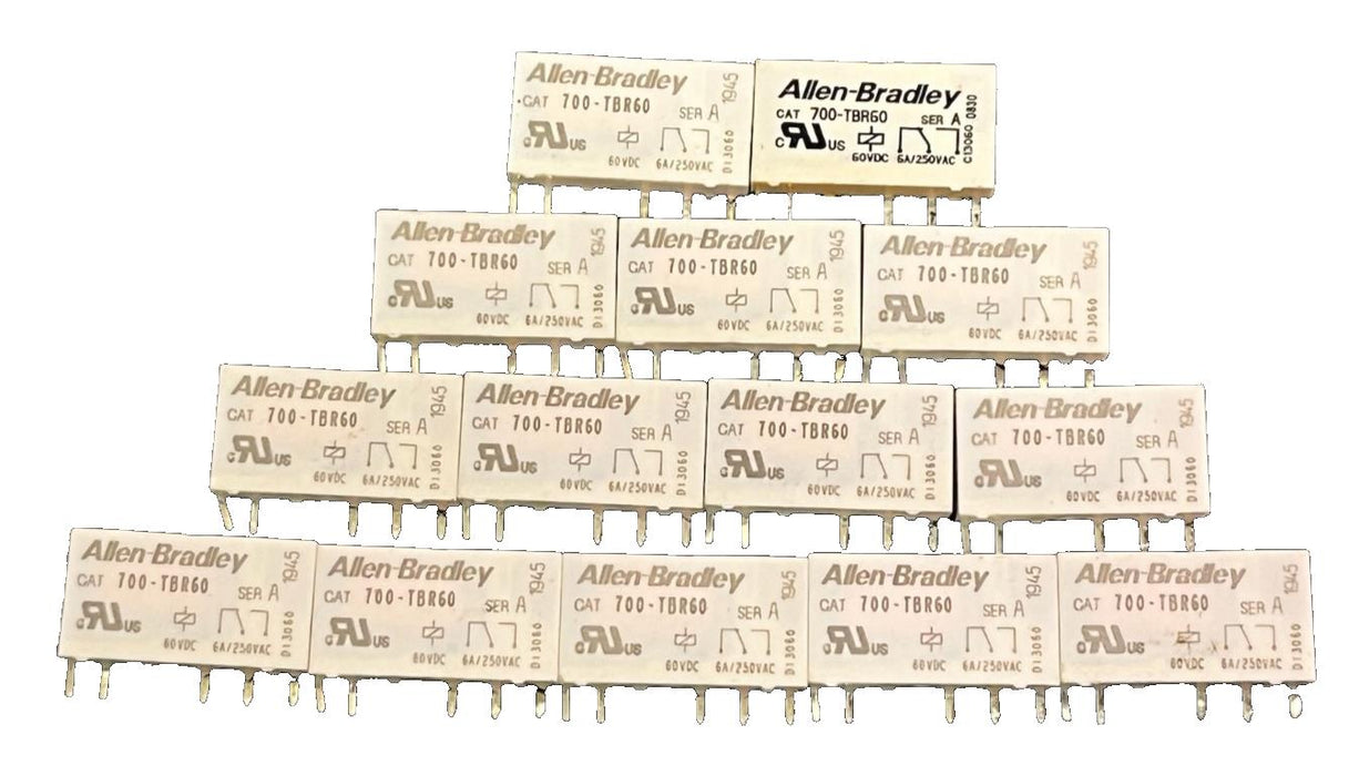 Lot of 14 Allen-Bradley 700-TBR60 Series A Terminal Block Relays 60VDC 6A