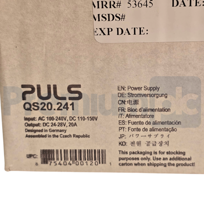 PULS Dimension QS20.241 DIN Rail Power Supply | 24V 20A 480W | AC 100-240V In