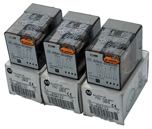 Lot of 3 Allen Bradley 700-HA33A1-3-4 Relays Ser. D 120VAC 10A 3PDT 11-Pin LED