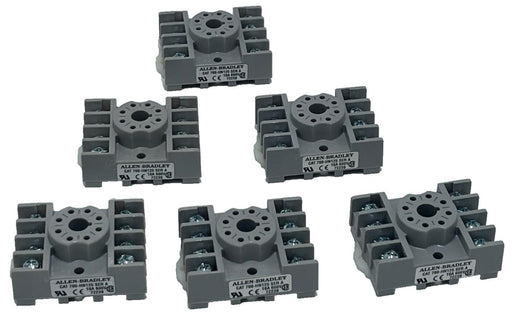 Lot of 6 Allen-Bradley 700-HN125 Relay Sockets, Series A, 8-Pin Octal Base NSNP