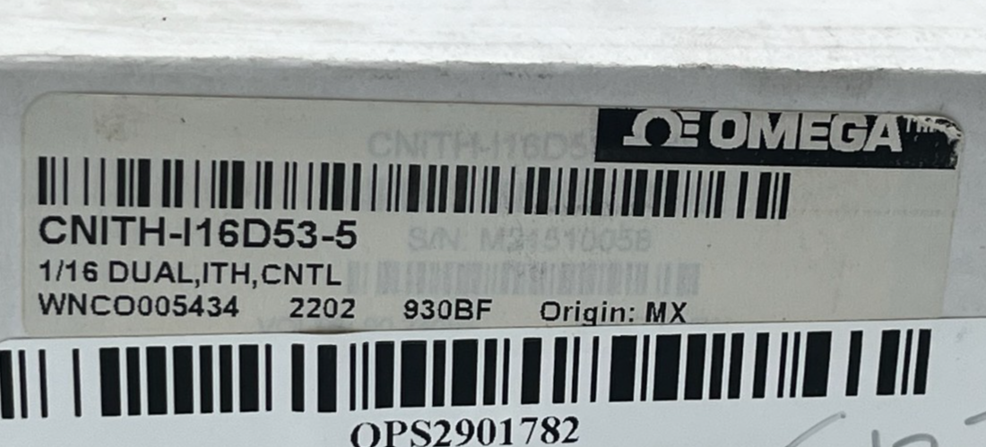 Omega CNITH-I16D53-5 iSeries Humidity & Temp Controller 1/16 DIN 5" Probe NSMP