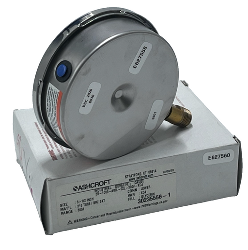 Ashcroft 35-1009-AWL-02L-300#-XC4 Duralife Pressure Gauge 3.5" 0-300 PSI Liquid