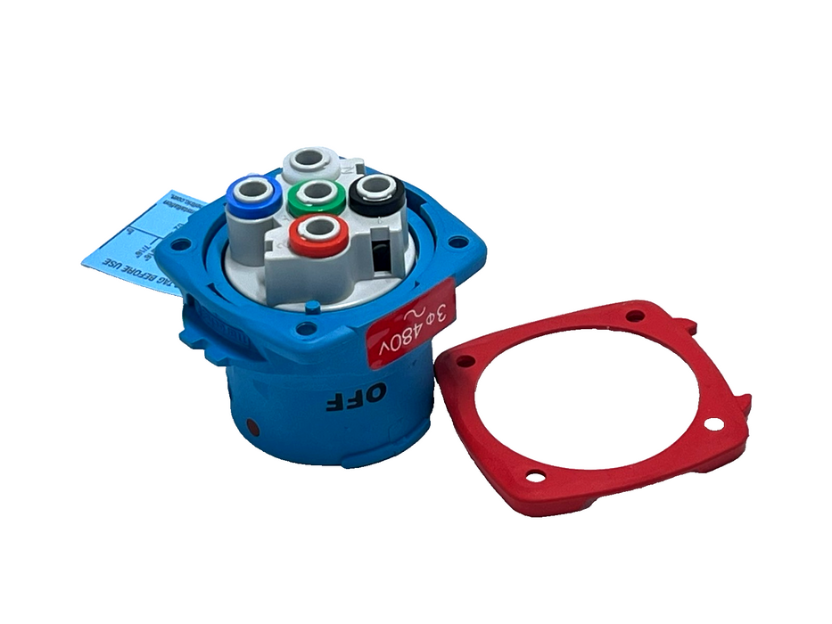Meltric 63-38043 DSN30 Switch Rated Inlet Plug 30A 480VAC 3P+G Type 4X IP69K