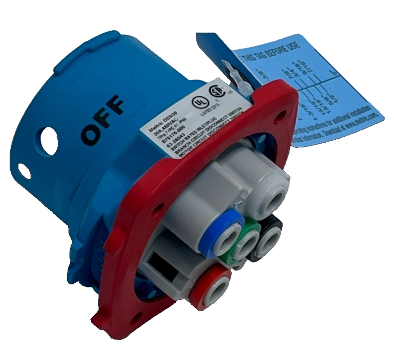 Meltric 63-38043 DSN30 Switch Rated Inlet Plug 30A 480VAC 3P+G Type 4X IP69K