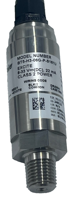 Barksdale BT5-H3-06G-P-S161U Pressure Transducer 4-20mA 0-200 PSI New Surplus
