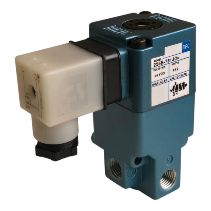 MAC Valve 225B-781JC | 225B-781JC-CLSF 3/2-way Solenoid Valve 24VDC 150PSI NSMP