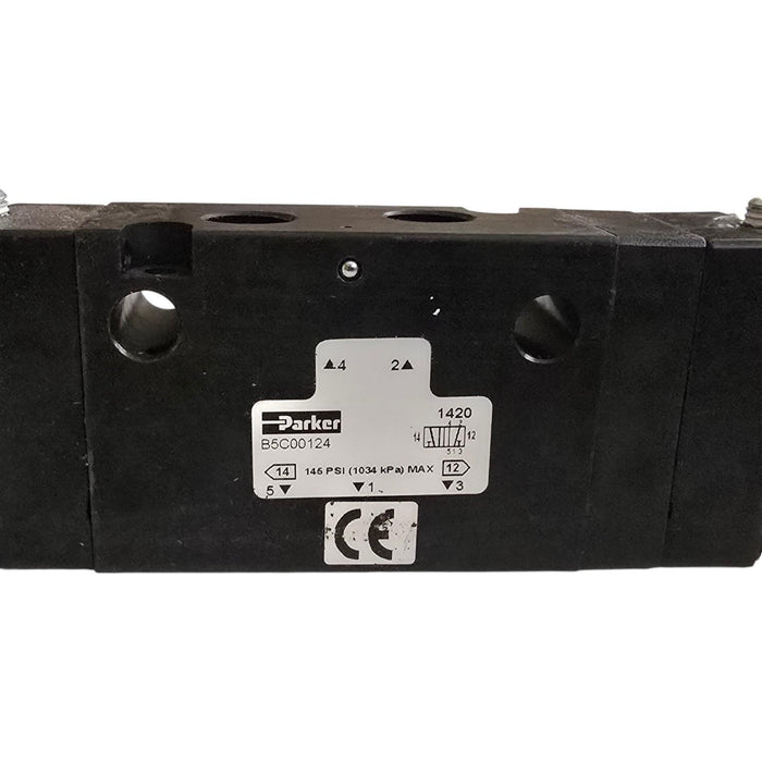 Parker B5C00124 B5 Series Pneumatic Solenoid Valve 4-Way 2-Pos 1/4"NPT 120V NSNP