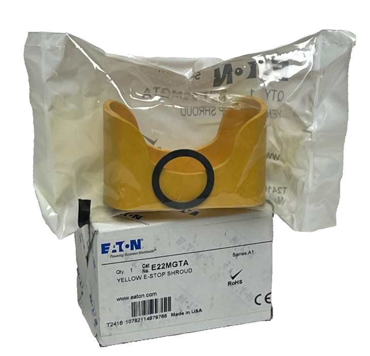Lot of 5 Eaton E22MGTA Series A1 Yellow E-Stop Shroud Guard 22.5mm NSMP