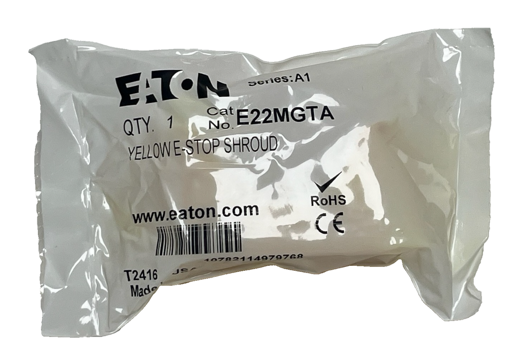 Lot of 5 Eaton E22MGTA Series A1 Yellow E-Stop Shroud Guard 22.5mm NSMP