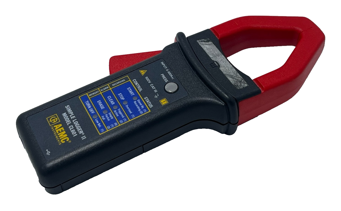 AEMC CL601 Simple Logger II AC Current Datalogger NIB + Fluke iFlex i2500-18