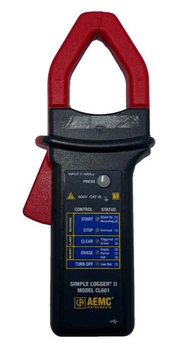 AEMC CL601 Simple Logger II AC Current Datalogger NIB + Fluke iFlex i2500-18
