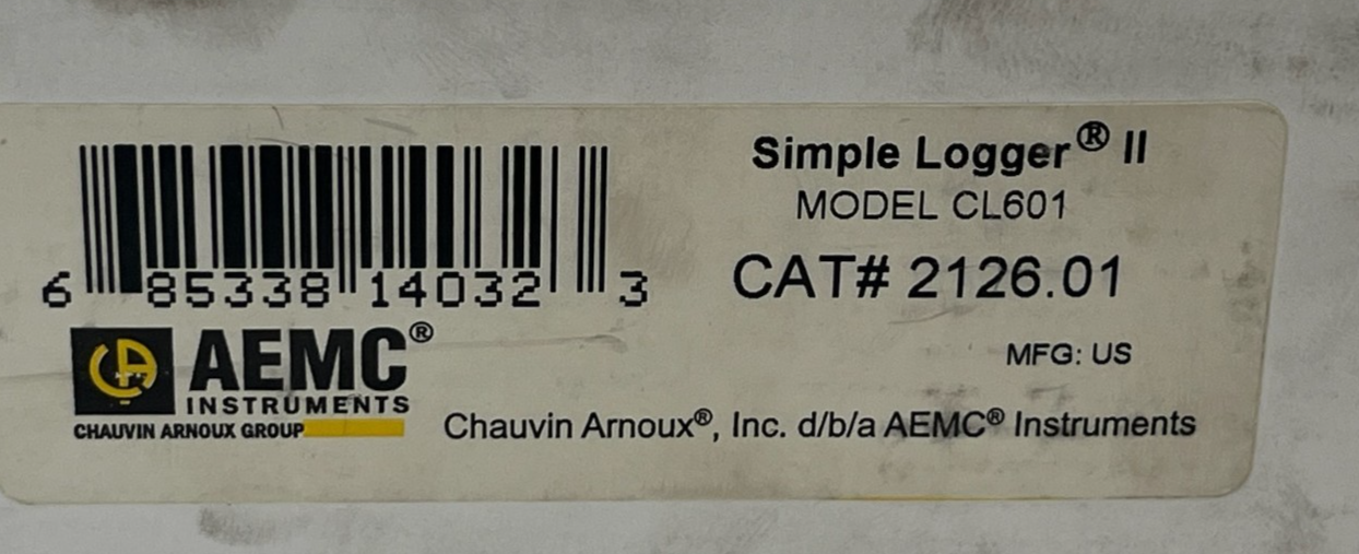 AEMC CL601 Simple Logger II AC Current Datalogger NIB + Fluke iFlex i2500-18
