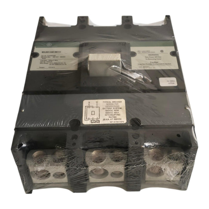 GE TJJ436Y400 400A 600V 3-Pole J600 Line Molded Case Circuit Breaker Switch NSNP