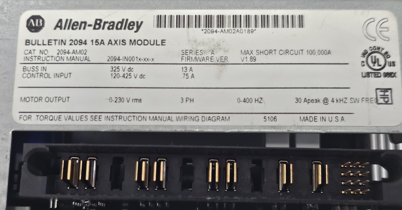 ALLEN BRADLEY 2094-AM02 SER. A KINETIX 6000 AXIS MODULE 2094AM02 /A