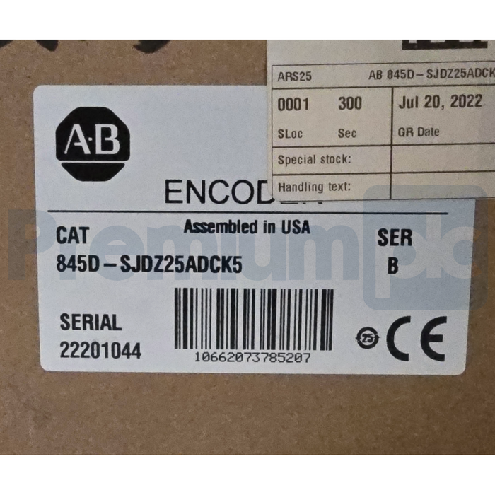 Allen-Bradley 845D-SJDZ25ADCK5 /B Size 25 Absolute Encoder 360PPR 24VDC 3/8" NEW