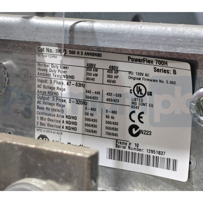 Allen-Bradley 20CD500H3ANNBNB0 /B PowerFlex 700H AC Drive 350/450HP 500A USPI