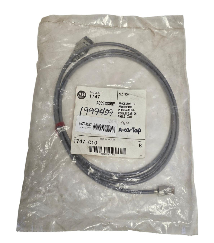 NEW ALLEN BRADLEY 1747-C10 PROCESSOR TO PERIPHERAL PROGRAMMING CABLE SER. B