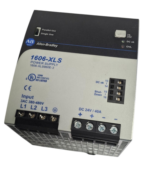 ALLEN BRADLEY 1606-XLS960E-3 POWER SUPPLY SER. A 1606XLS960E3 24-28 V DC OUTPUT
