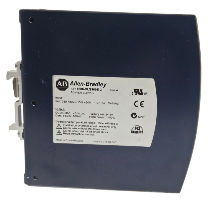ALLEN BRADLEY 1606-XLS960E-3 POWER SUPPLY SER. A 1606XLS960E3 24-28 V DC OUTPUT