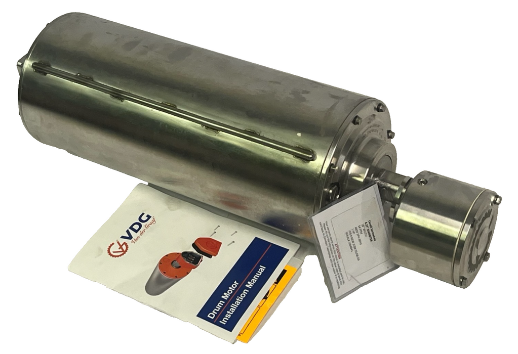 Van der Graaf TM160A30-410NB Drum Motor 6.27" x 16" 1HP 480V 54FPM New Surplus