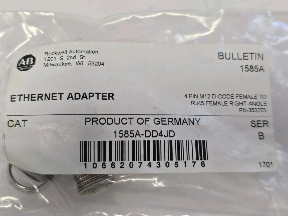 NEW ALLEN BRADLEY 1585A-DD4JD SER. B ETHERNET ADAPTER 1585ADD4JD