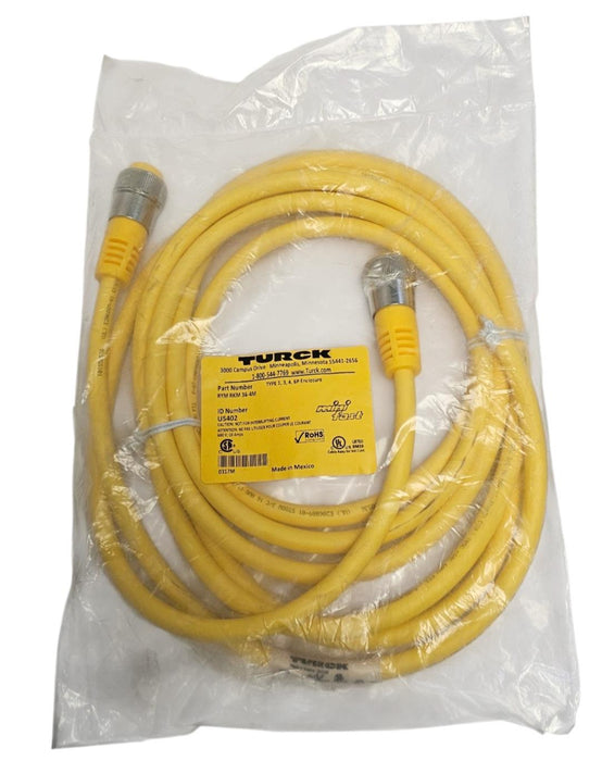 NEW TURCK RYM RKM 36-4M DOUBLE ENDED CORDSET ID NUMBER: U5402 (4 METER LENGTH)