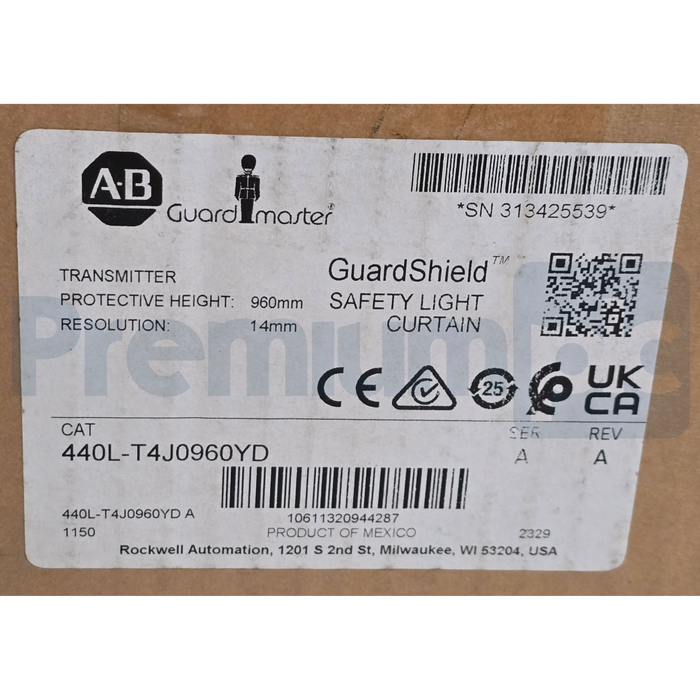 Allen-Bradley 440L-T4J0960YD /A GuardShield Light Curtain Transmitter NSMP