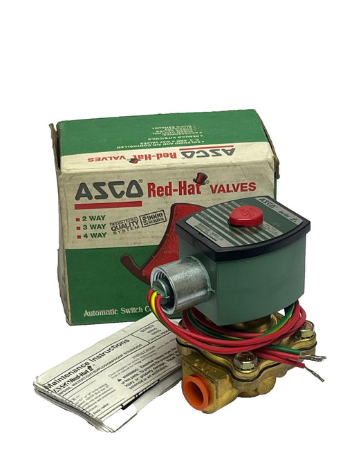ASCO Red-Hat II 8210G33 Solenoid Valve 3/8" NPT 120V N.O. Brass 125 PSI - NSMP