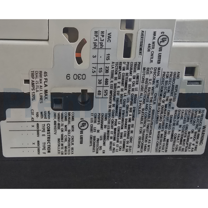 Allen-Bradley 190S-GNEJ3-FC45C-TE /C Compact Combo Starter 32-45A 24V Coil NSMP