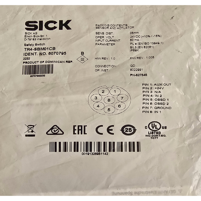 SICK TR4-SBM01CB | TR4SBM01CB RFID Safety Switch Sensor & Actuator 6070795 NSFS
