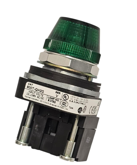 NEW ALLEN BRADLEY 800T-QH2G PILOT LIGHT 800TQH2G SER. V WITH 800TC-N374 SER. A