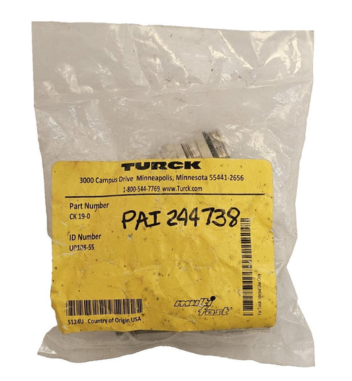 NEW TURCK CK 19-0 CONNECTOR ID NUMBER: U0108-55