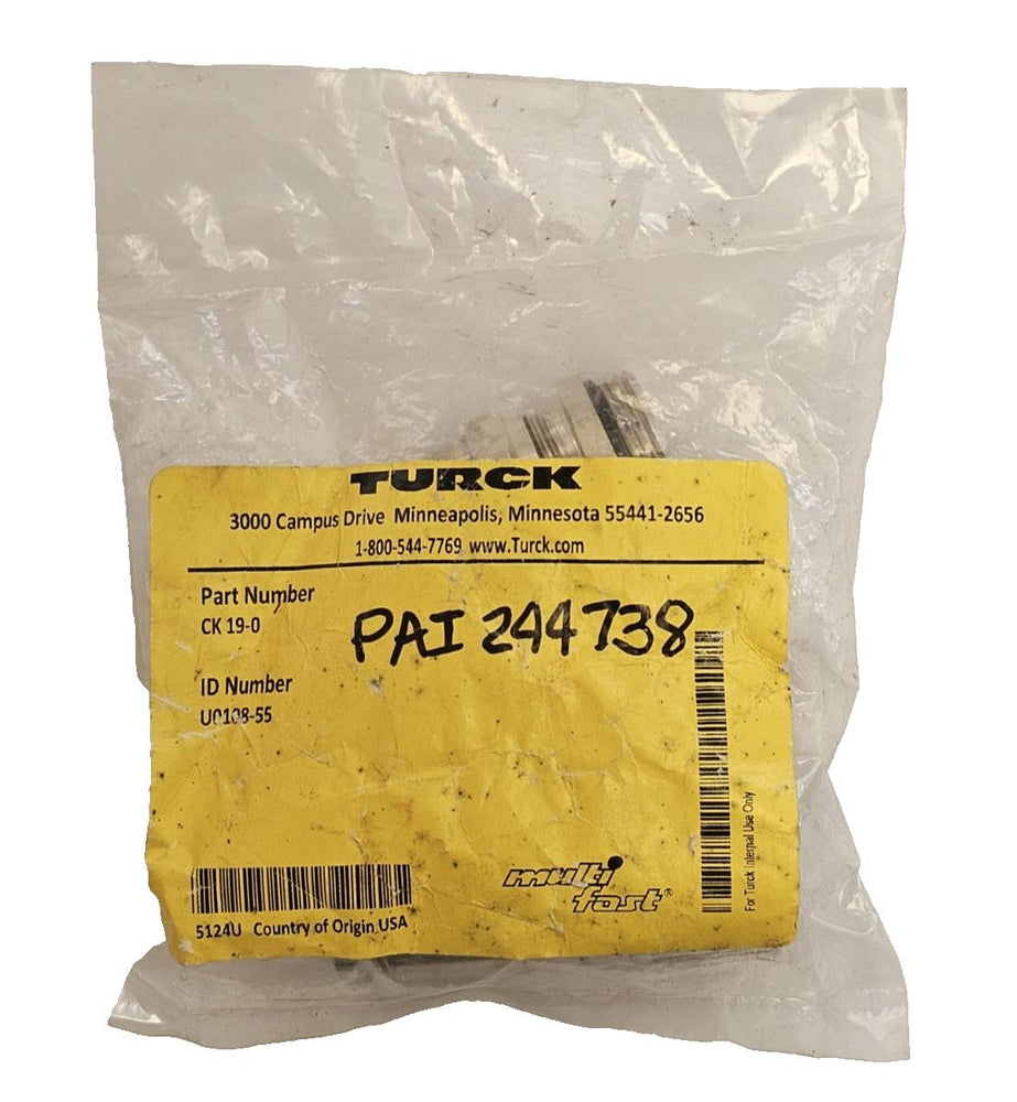NEW TURCK CK 19-0 CONNECTOR ID NUMBER: U0108-55