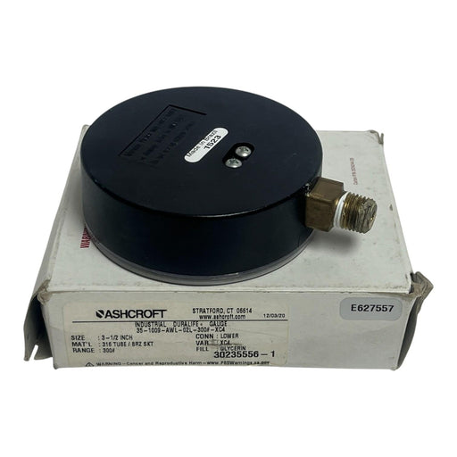 Ashcroft 35-W1005P-02L-XUL Pressure Gauge 3.5" Dial 1/4 NPT - Spare w/ Box