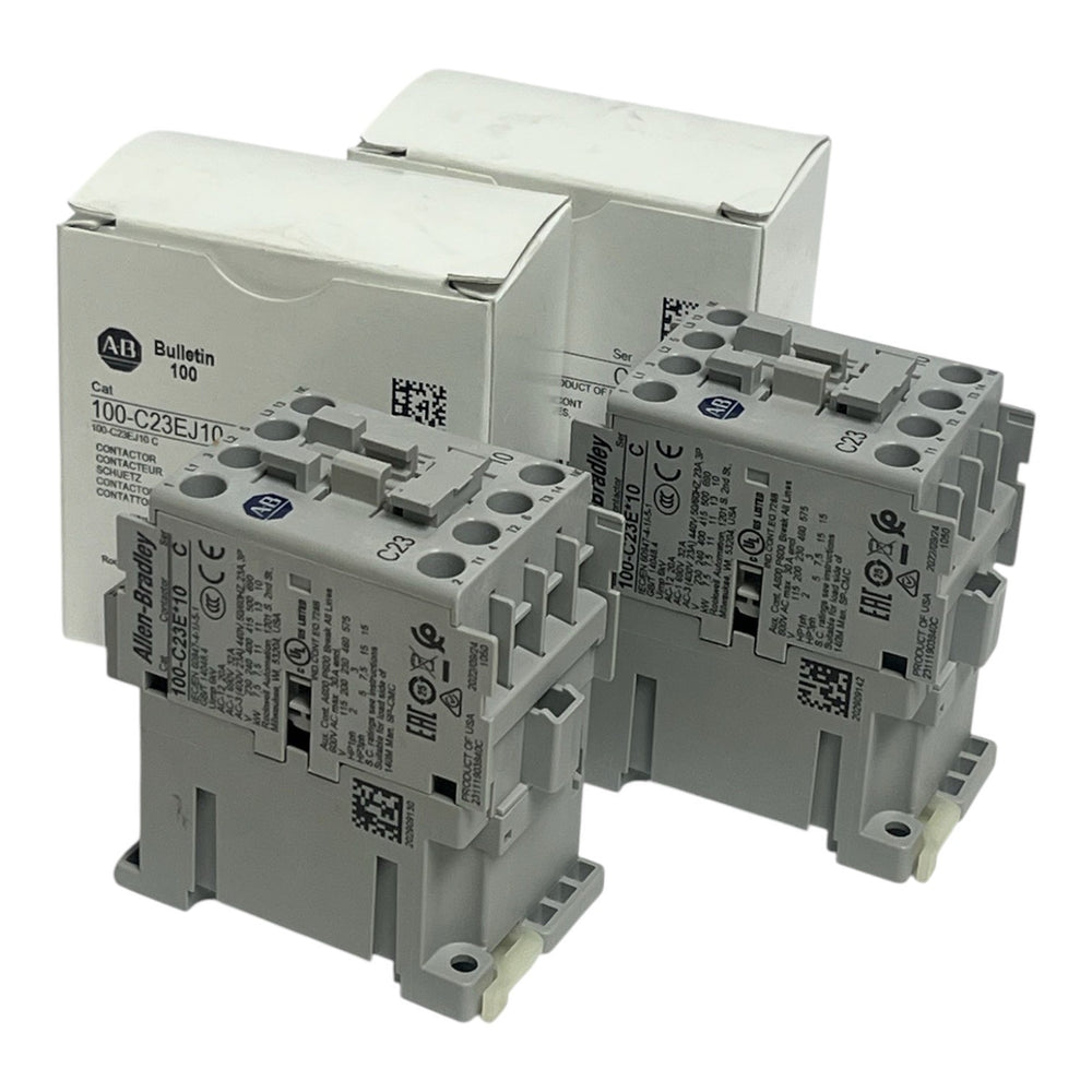 Lot of 2 Allen-Bradley 100-C23EJ10 3-Pole 23A 24VDC Contactors - NSMP