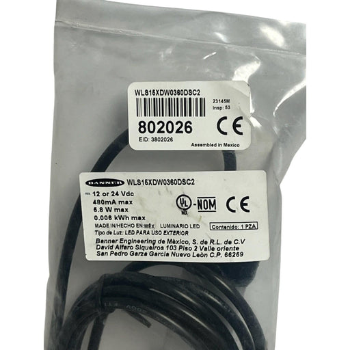 Banner WLS15XDW0360DSC2 12/24V DC Daylight White LED Light - NSFS